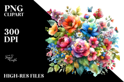 Vibrant Half Moon with Flowers, PNG Product Image 2