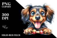 Cute Baby Dachshund with Big Eyes, PNG Product Image 2