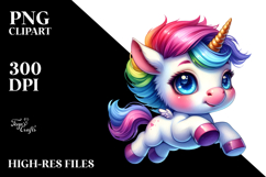 Vibrant Baby Unicorn Jumping PNG Product Image 2