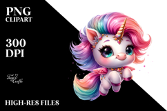 Cute Unicorn Jumping PNG Product Image 2