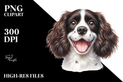 Cute English Springer Spaniel with Big Eyes PNG Product Image 2