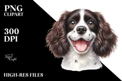 Cute English Springer Spaniel with Big Eyes PNG Product Image 2