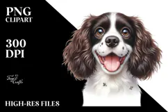 Watercolor Cute English Springer Spaniel, Transparent PNG Product Image 2