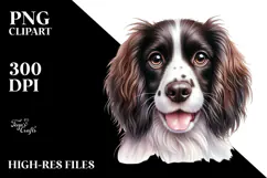 Cute English Springer Spaniel with Big Eyes PNG Product Image 2
