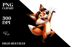 Goofy Cartoon Fox Dancing PNG Product Image 2