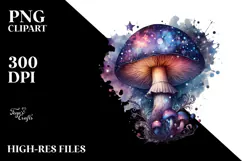 Detailed Mystical Celestial Mushroom, Transparent PNG Product Image 2