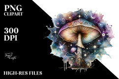 Detailed Mystical Celestial Mushroom, Transparent PNG Product Image 2