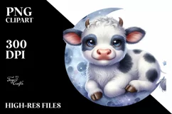 Moon Baby Highland Cow Clipart Product Image 1