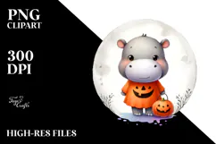Cute Baby Hippo on Cloud PNG Product Image 2