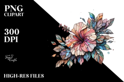 Abstract Hibiscus Splash PNG Product Image 2