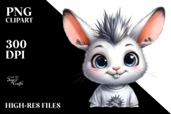 Goofy Baby Rabbit with Punk Look PNG Product Image 2