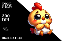 Dramatic Chicken Cartoon PNG Product Image 2
