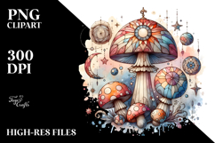 Detailed Mystical Celestial Mushroom, Transparent PNG Product Image 2