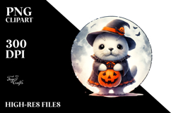 Cute Baby Seal Dressed for Halloween PNG Product Image 2