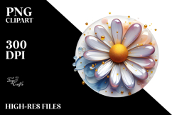 Abstract Glossy Daisy Material PNG Product Image 2