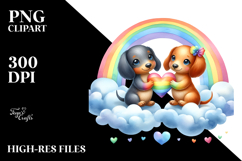 Cute Rainbow with Rhodesian Ridgeback, PNG Product Image 2