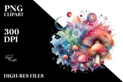 Watercolor Magical Celestial Astral Mushroom Product Image 1