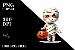 Simple Funny Haloween Clipart with MUMMY PNG Product Image 3
