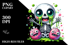 Funny Tiny Skeleton, Colorful PNG Product Image 2