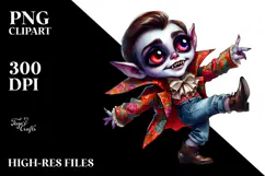 Vampire Jumping with Vintage Wear PNG Product Image 2