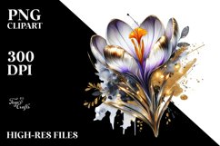 Shiny Crocus Watercolor Clipart Product Image 1