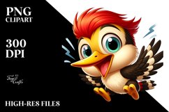 Colorful Baby Woodpecker Cartoon | Sublimation | Clipart Product Image 1