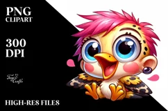 Colorful Crazy Baby Woodpecker | Clipart Product Image 3