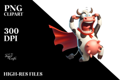 Goofy Cartoon Cow PNG Product Image 2