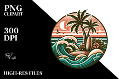 Retro Tropical Tree Surf, 20 oz Tumbler Product Image 2