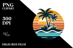 Retro Tropical Tree Surf, 20 oz Tumbler Product Image 2