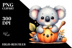 Baby Koala Pumpkin Sublimation Clipart Product Image 3