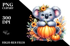 Baby Koala Pumpkin Sublimation Clipart Product Image 3