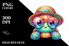 Cute Baby Turtle with Sunglasses | Sublimation | Clipart Product Image 1