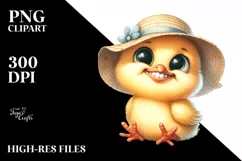 Funny Baby Chick Sitting Sun Hat | Sublimation | Clipart Product Image 3