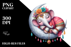 Sleeping Baby Elephant | Sublimation | Clipart Product Image 2