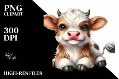 Cute Highland Cow Clipart, High-Resolution PNG Product Image 3