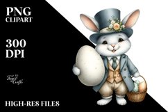 Happy Bunny with Egg, PNG Product Image 2