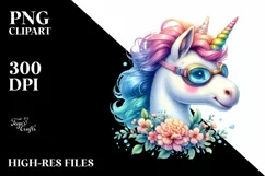 Vibrant Swimmer's Goggles Unicorn PNG Product Image 3