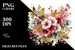 Watercolor Abstract Vibrant Bouquet Clipart Product Image 3
