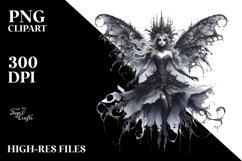 Detailed Gothic Fairy Sublimation Clipart Product Image 3