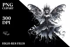 Detailed Gothic Fairy Sublimation Clipart Product Image 3