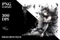 Detailed Gothic Fairy Sublimation Clipart Product Image 3