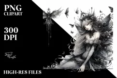 Detailed Gothic Fairy Sublimation Clipart Product Image 3