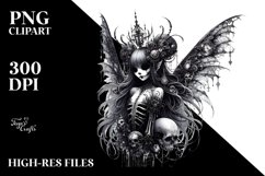 Detailed Gothic Fairy Sublimation Clipart Product Image 1