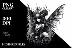 Detailed Gothic Fairy Sublimation Clipart Product Image 1