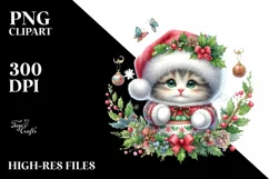 Cute Baby Cat Christmas PNG Product Image 1