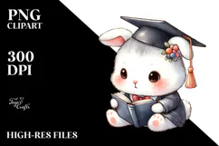 Cute Baby Bunny, Watercolor PNG Product Image 2