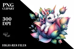 Baby Unicorn Flower PNG Product Image 3