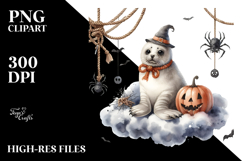 Seal Dressed for Halloween on Cloud PNG Product Image 2