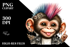 Punk Baby Monkey PNG Product Image 2